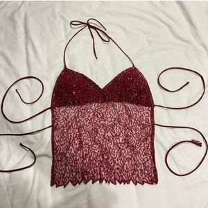 Beaded Halter Top